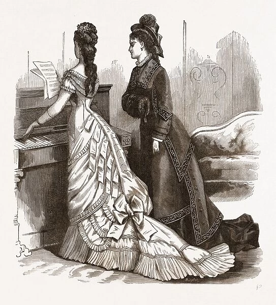 Framed Print of BALL AND WALKING TOILETTES, 19th Century Fashion