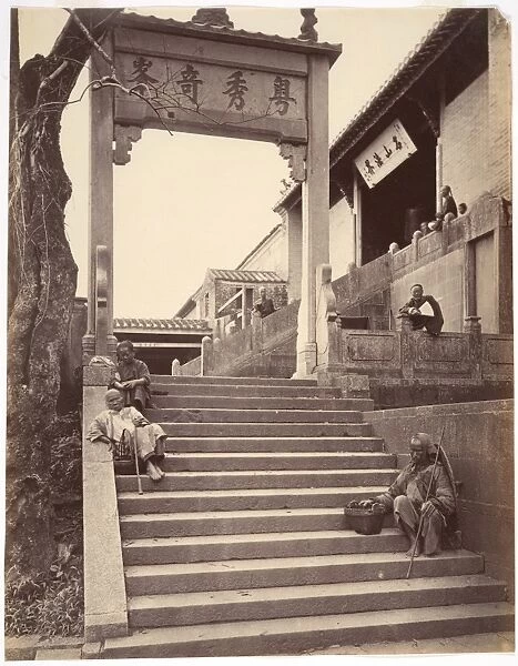 Beggars Gate Temple Canton ca 1869 Albumen silver print