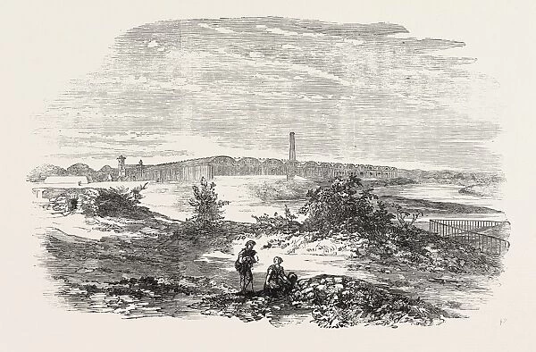 The Bromborough Pool Candle-Works, from the Mersey, 1854