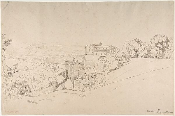 Castello Colonna Genazzano Italy 1835 Pen brown ink