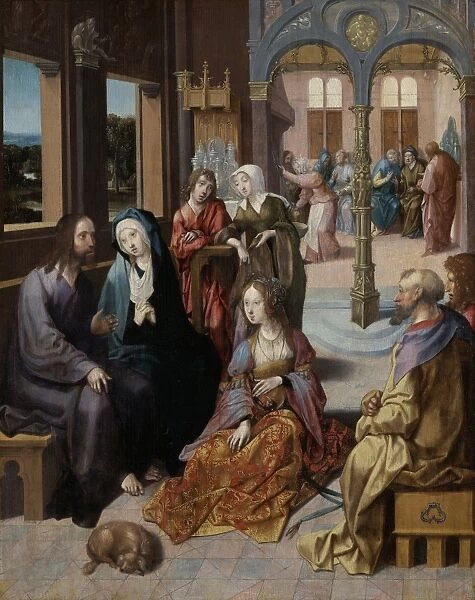 Christas Second Visit to the House of Mary and Martha, Cornelis Engebrechtsz, c. 1515 - c