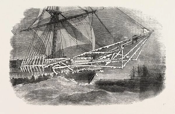 Cold Weather in the Baltic: Bows of H. M. Corvette Cruiser. 1854