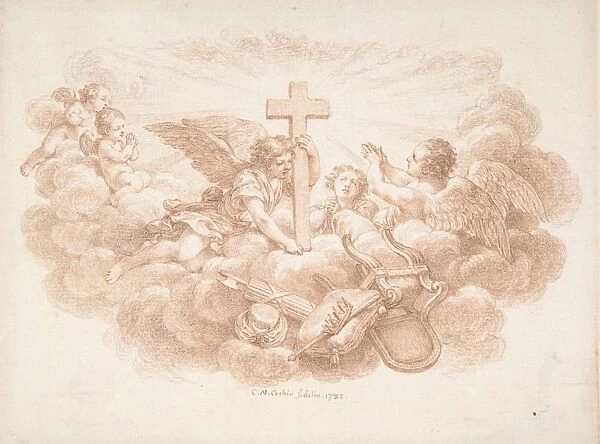 Cross Triumphant Worldly Powers 1782 Red chalk