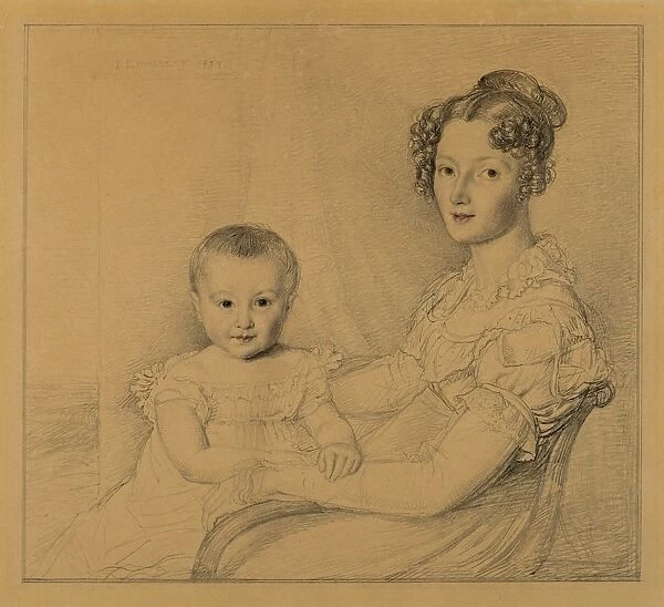 Drawings Prints, Drawing, Portrait, Mother Child, Artist, John Linnell, British