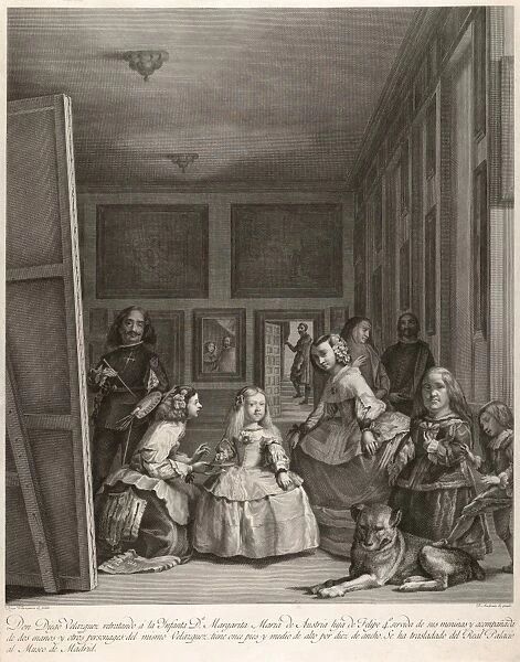 Drawings Prints, Print, Las Meninas, family, Philip IV, Infanta Margarita, Velazquez