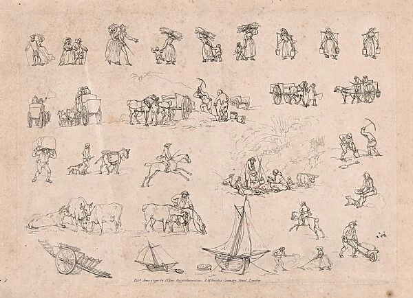 Drawings Prints, Print, Outlines Figures, Animals, Carriages Boats, Outlines, Publisher, Artist, M