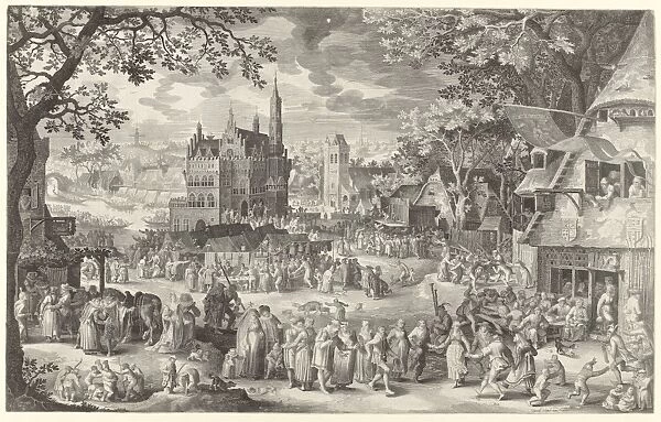 Farmer Fair for venture on square, Boetius Adamsz. Bolswert, 1590 - 1633