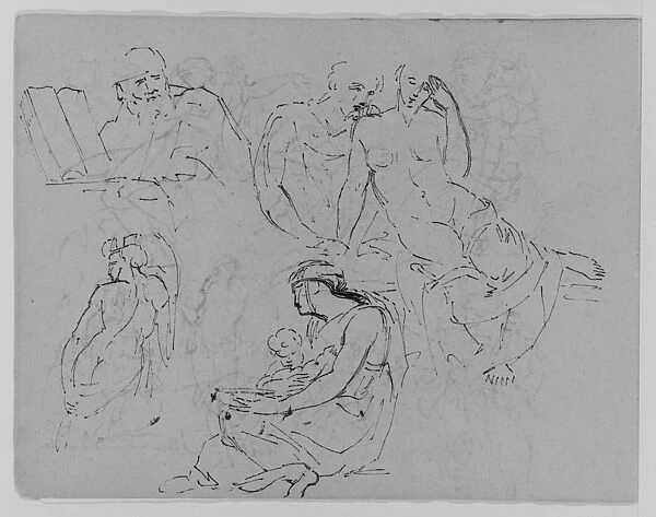 Four Figure Studies Sketchbook 1810-20 Ink