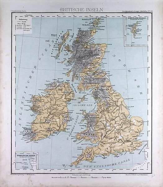 Great Britain and Ireland, atlas by Th. von Liechtenstern and Henry Lange, antique