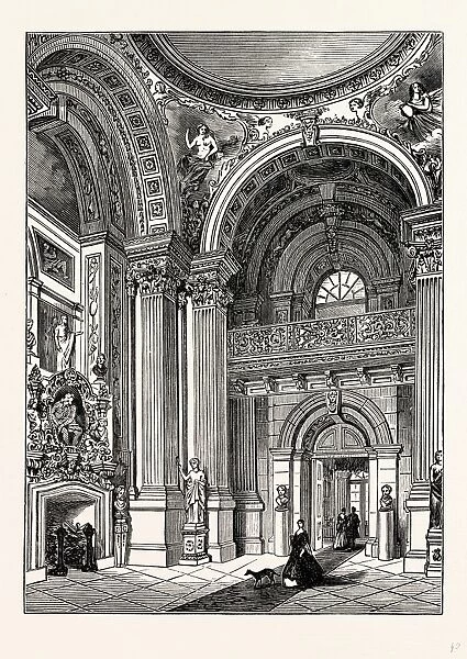 The Great Hall, Castle Howard, UK, England, engraving 1870s, Britain