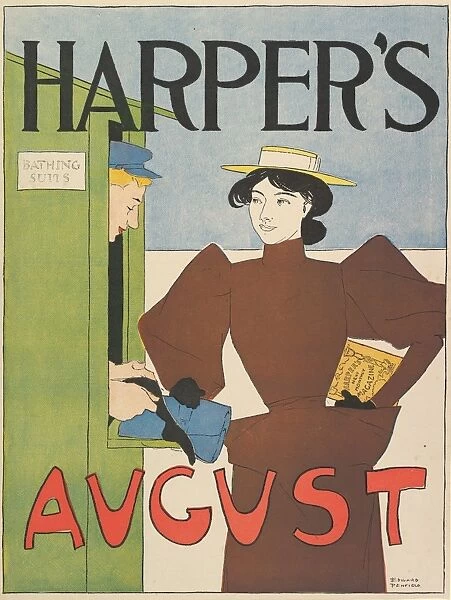 Harper August 1894 Lithograph Sheet 16 3  /  4 12 5  /  8