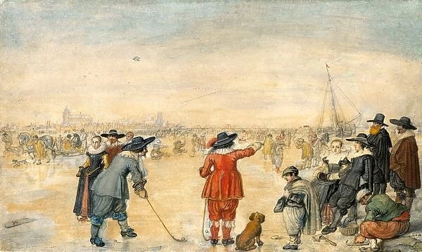 Hendrick Avercamp, Dutch (1585-1634), Winter Games on the Frozen River Ijssel, c