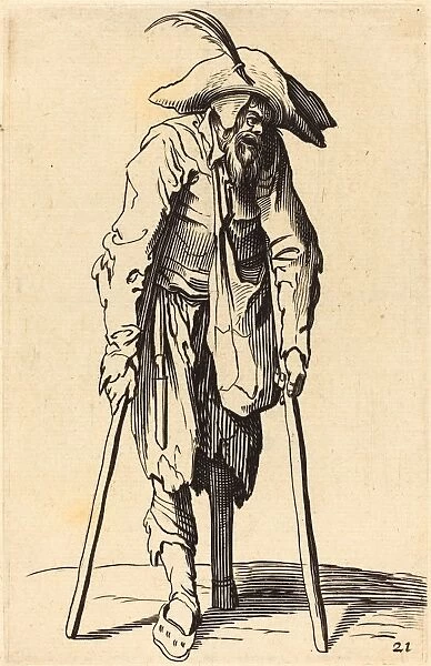 after Jacques Callot, Beggar with Wooden Leg, etching