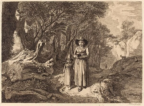 Johann Christoph Erhard (German, 1795 - 1822), Woman and Child Walking to Church