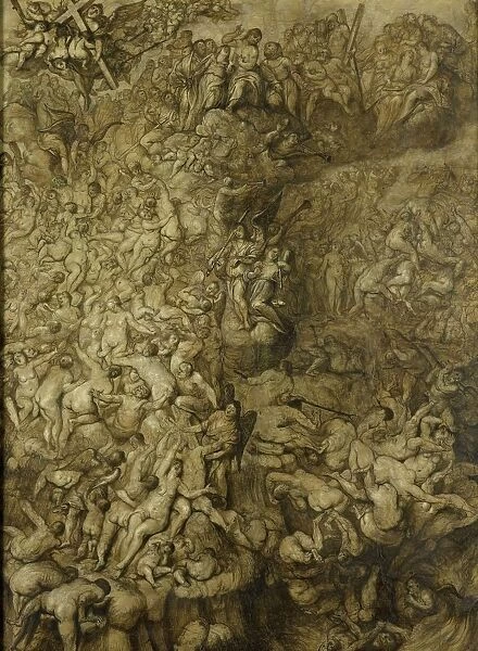 Last Judgment Crowd crowds Christ top seated