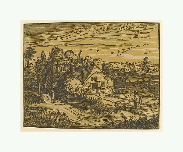 Landscape Cottage ca 1597-98 Woodcut second state