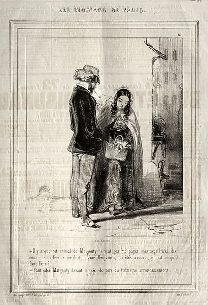 Les Etudiants de Paris 1842 Paul Gavarni