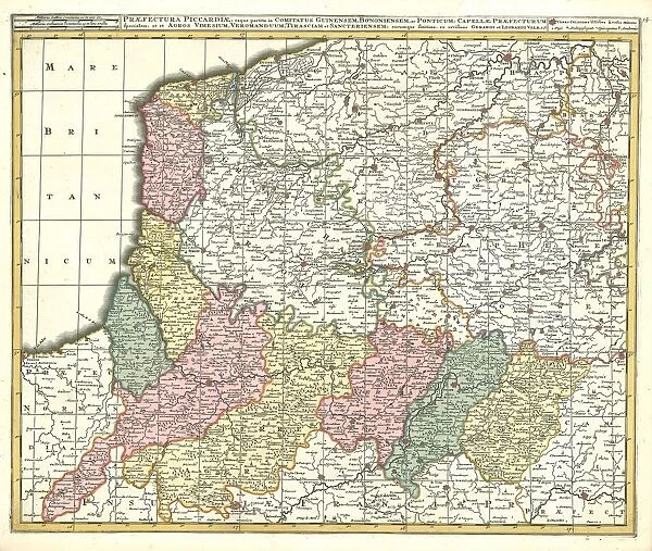 Map Praefectura Piccardiae eaque partita comitatus Guinensem