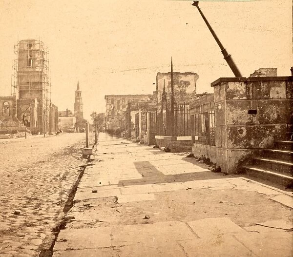 Meeting St. Charleston, S. C. looking South, showing the ruins of Circular church