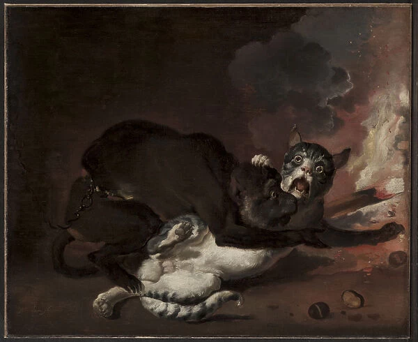 Monkey Cat 1670s Abraham Hondius Dutch 1625-1695