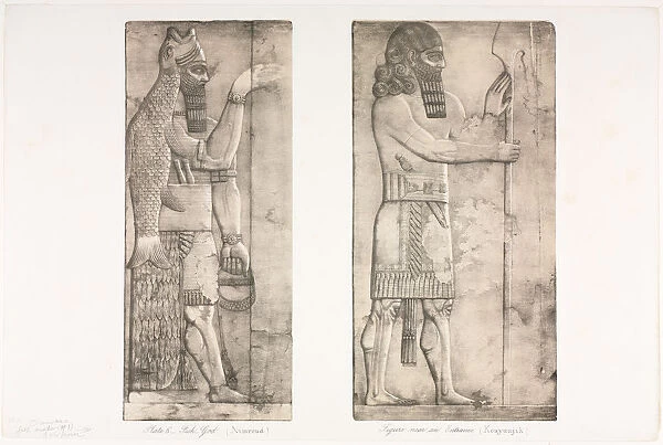 Monuments Ninevah Plate 6 Fish-god Nimroud Figure