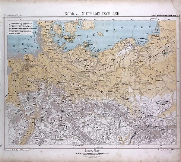North and Middle Germany, Nord und Mittel Deutschland, atlas by Th. von Liechtenstern
