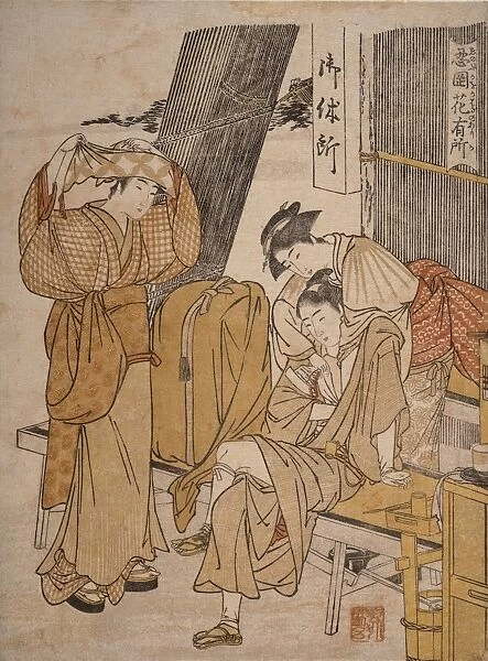 Oyasumi-dokoro = [Roadside tea-stall], Kitagawa, Utamaro (1753?-1806), (Artist)