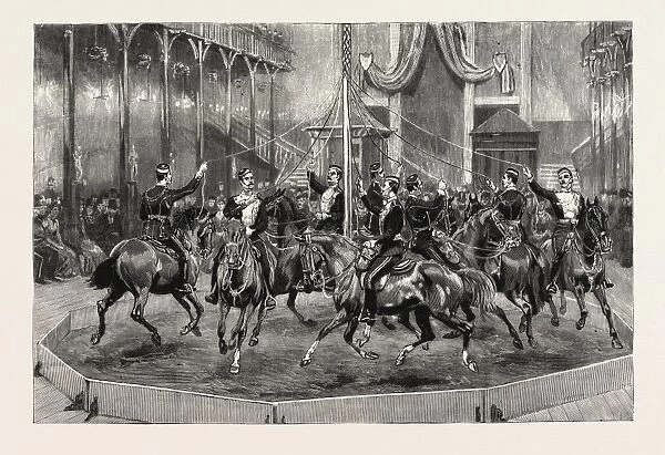 Plaiting the Maypole on Horseback, 1888 Engraving