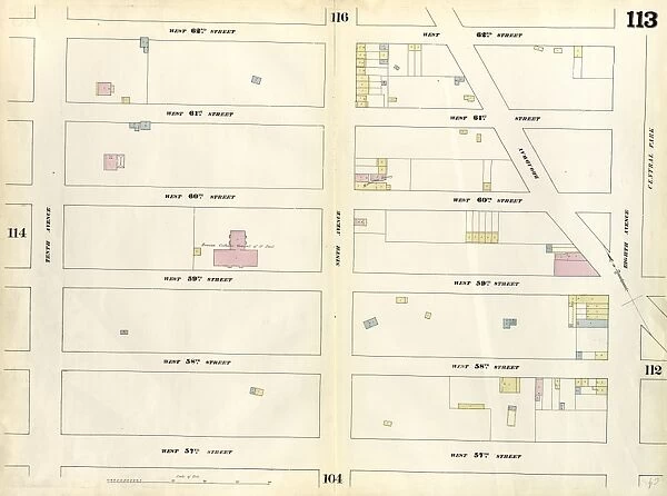 Plate 113: Map bounded by West 62nd Street, Eighth Avenue, West 57th Street, Tenth Avenue