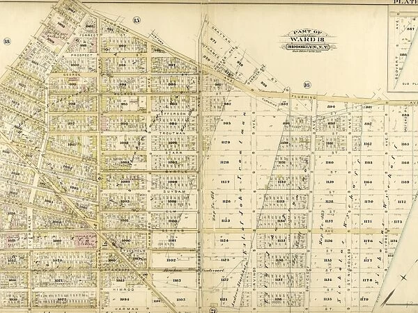 Plate 17: Bounded by Flushing Avenue, Knickerbocker Avenue, Grattan Street, Flushing
