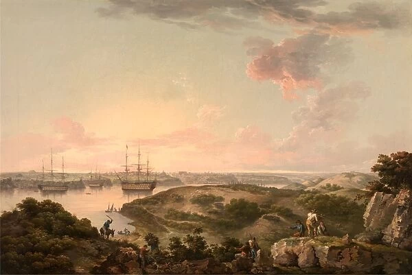 Port Mahon, Minorca with British Men-of-War at Anchor, John Thomas Serres, 1759-1825