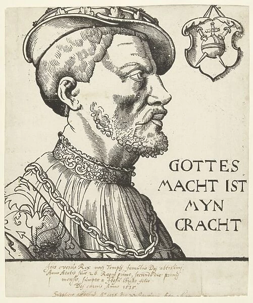 Portrait of Jan van Leyden, print maker: Heinrich Aldegrever possibly, 1530 - 1540