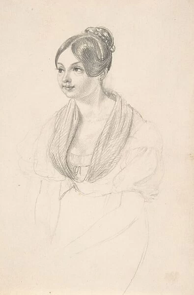 Portrait Young Woman verso Sketch Hands Resting