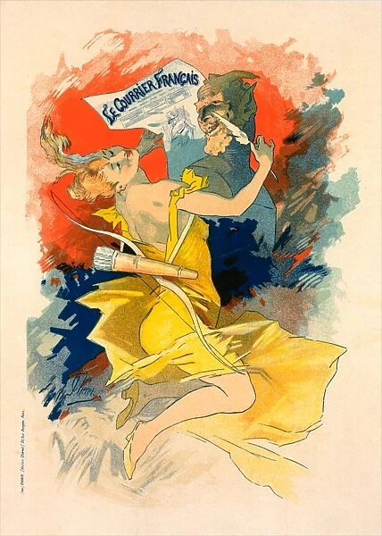 Poster for le journal le Courrier Francais. Cheret, Jules (1836-1932), French painter