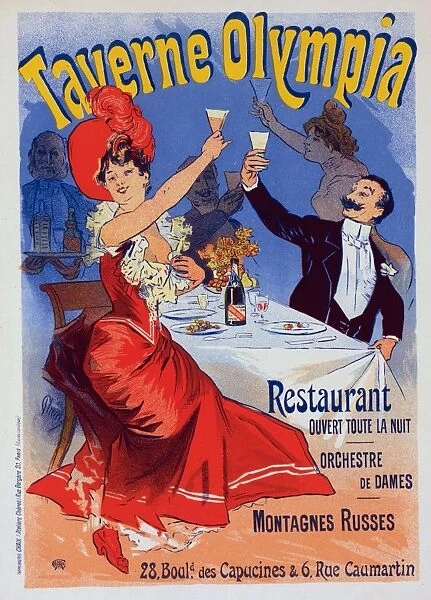 Poster for Taverne Olympia. Cheret, Jules (1836-1932), French painter and lithographer