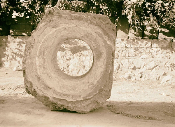 Roman aqueduct stone looking hole 1934