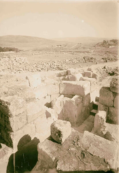 Ruins Jerash Gerasa Church St. Theodore baptismal font
