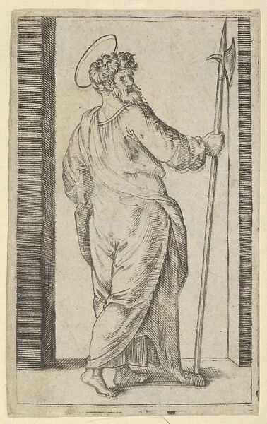 Saint Jude holding halberd right hand series