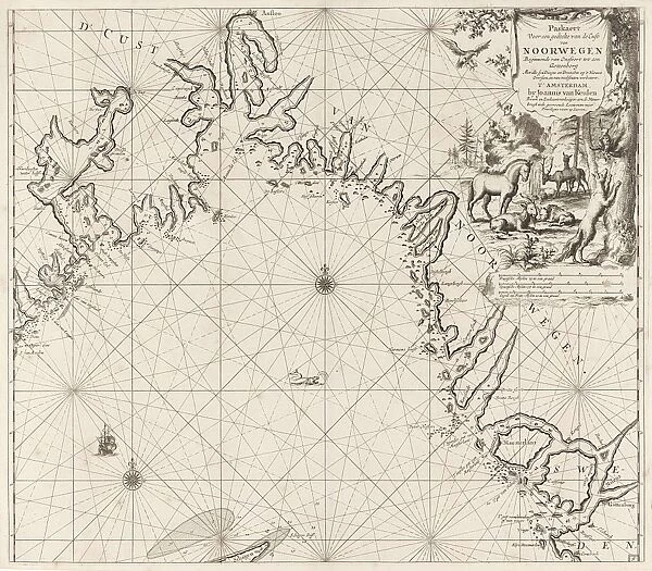 Sea chart of the coast of Norway, Jan Luyken, Johannes van Keulen (I), unknown, 1681