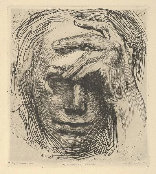 Self-Portrait Hand Forehead Selbstbildnis mit der Hand