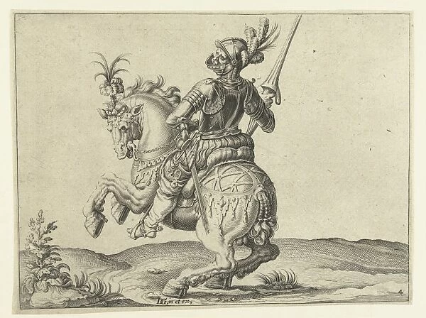 Spear rider with open visor, Jacob de Gheyn (II), 1599
