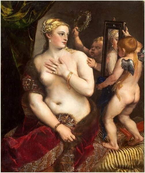 Titian, Italian (c. 1490-1576), Venus with a Mirror, c. 1555, oil on canvas