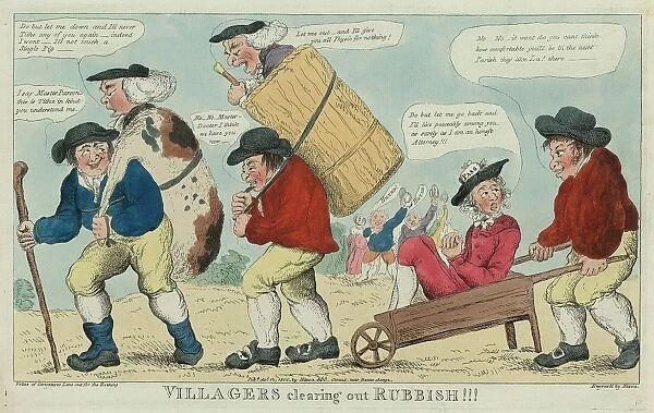 Villagers clearing out rubbish!!! engrav d by Hixon, London, engraving 1800