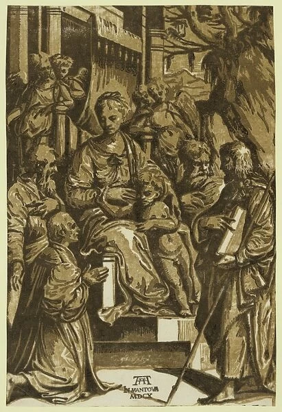 The Virgin and child surrounded by saints and kneeling donor, 1610, Gandini, Alessandro