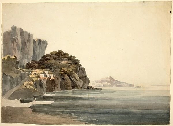 William Pars, British (1742-1782), An Italian Coast Scene, watercolor over graphite