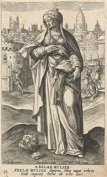 Wise woman of Abel Beth Maacah, Jan Collaert (II), Philips Galle, Cornelis Kiliaan