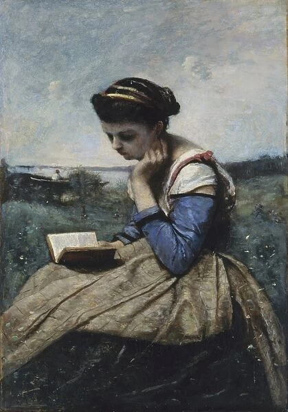 Woman Reading 1869 1870 Oil canvas 21 3  /  8 x 14 3  /  4