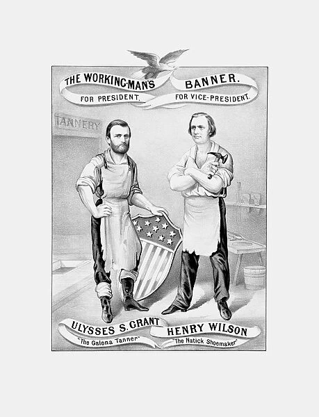 American History Election print featuring Ulysses S. Grant and Henry Wilson