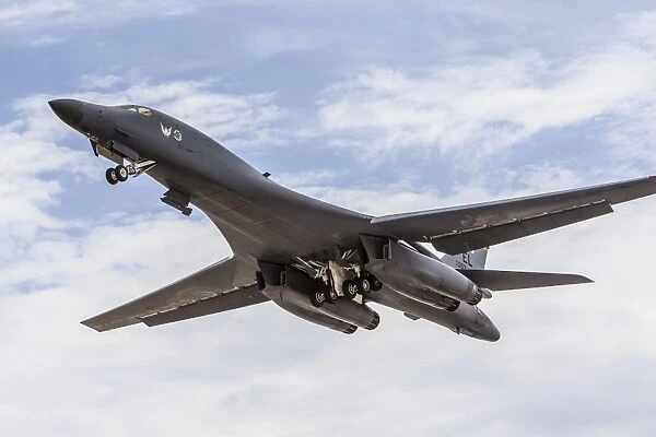 A B-1B Lancer of the U.S. Air Force taking off