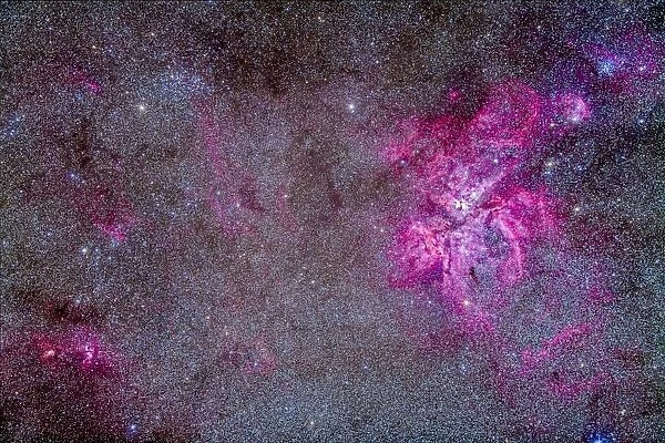 The Carina Nebula and surrounding clusters